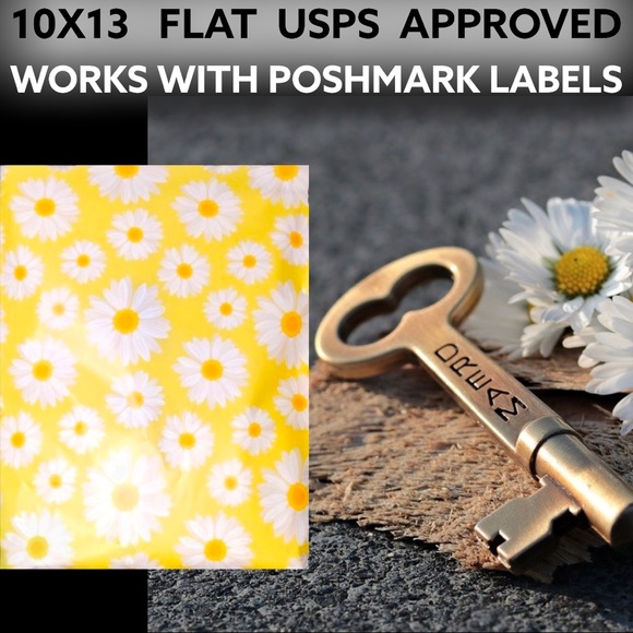 50 10X13 Yellow & Daisies Poly Mailers CLEARANCE - Picture 2 of 7